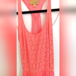 Princess by Vera Wang Racerback Coral Lacy  Dress